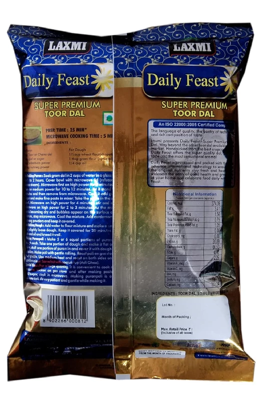 Laxmi Daily Feast Toor Dal Oily, 1000 g-2.webp